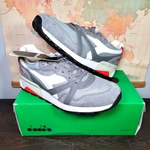 BRAND NEW Diadora N9000 Made in Italy Storm Grey Red Mens Size 11.0